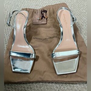 Gianvito Rossi Metallic Silver Heels
